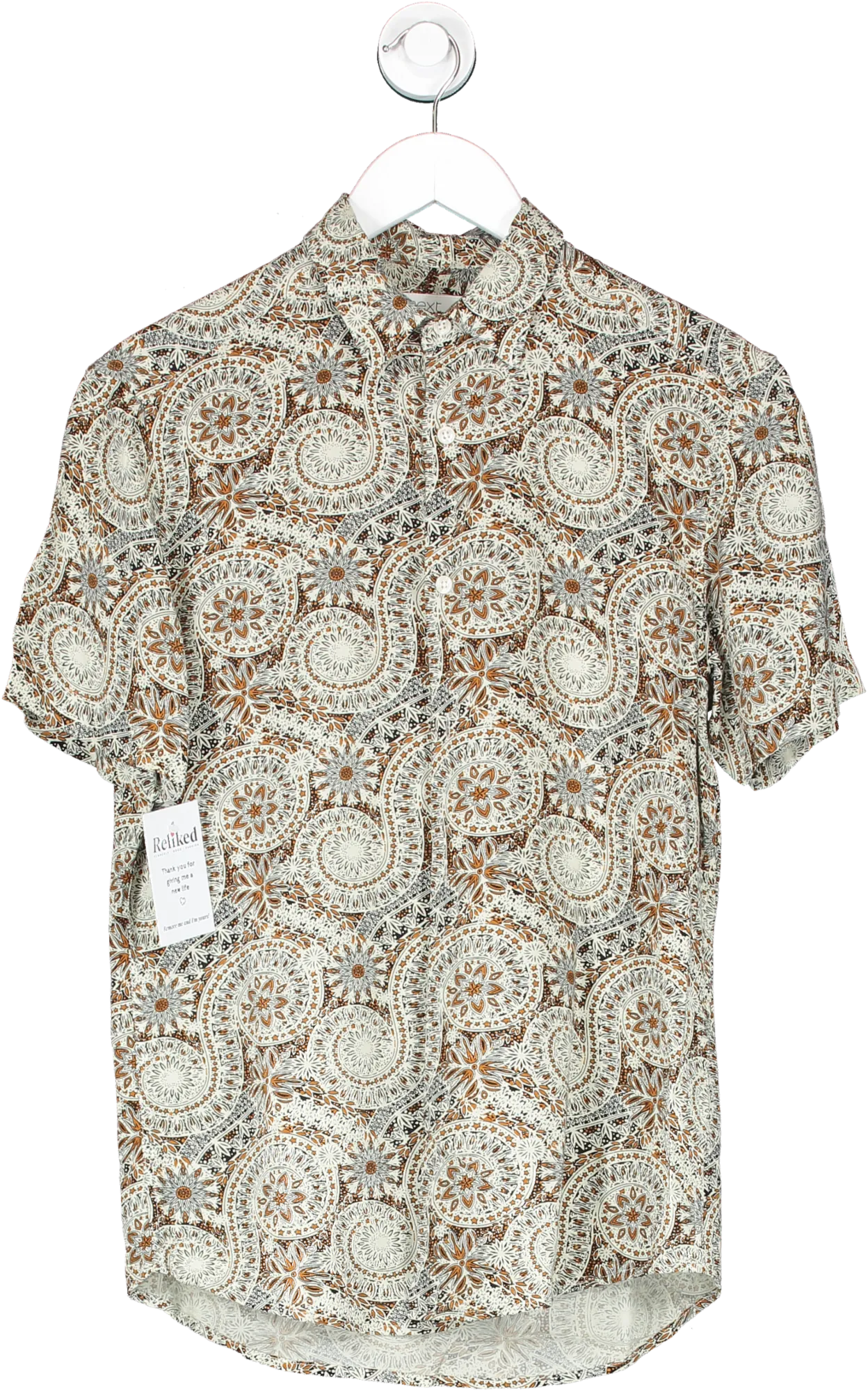 Next Nude Paisley Print Lightweight Shirt UK S