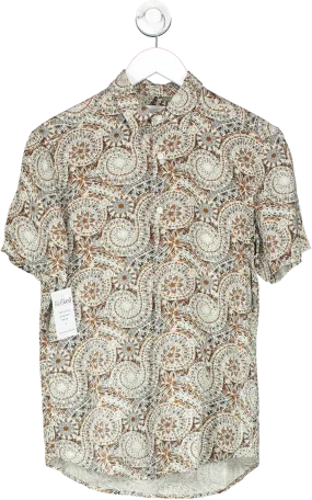 Next Nude Paisley Print Lightweight Shirt UK S