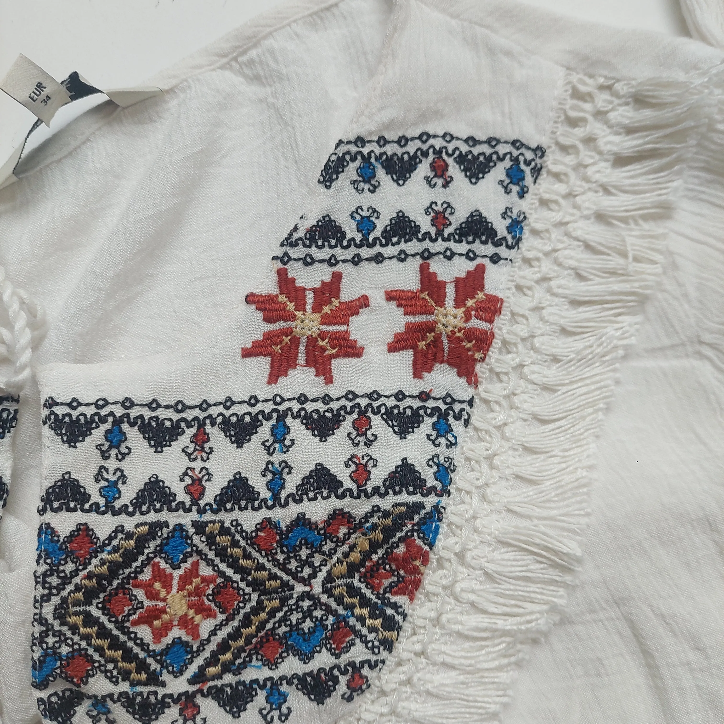 NEXT White Ethnic Embroidered Top | Pre Loved |