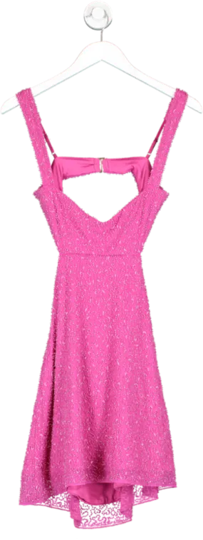 Oh Polly Pink Embellished Cut Out Mini Dress Fuchsia UK 8