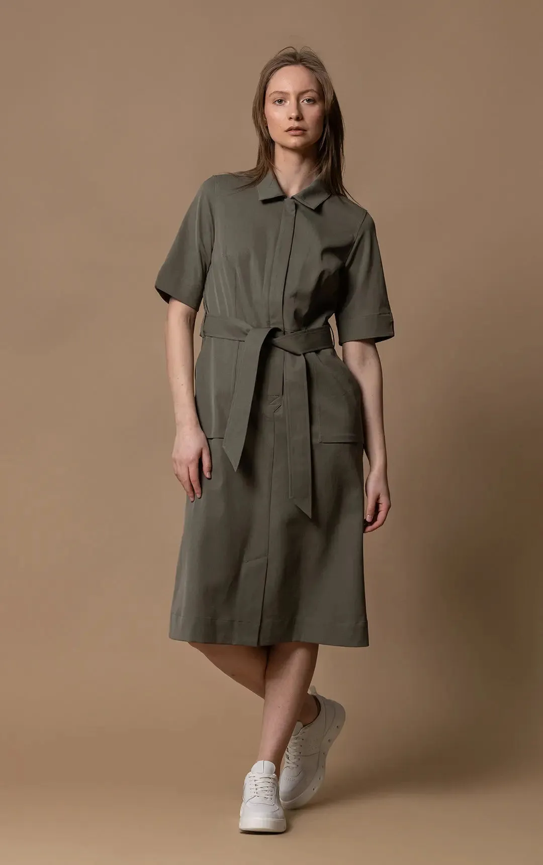 PERFORMANCE TWILL SHIRT DRESS