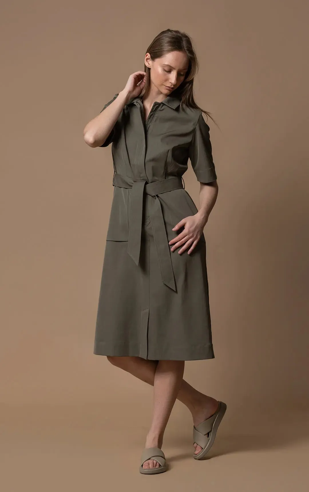 PERFORMANCE TWILL SHIRT DRESS