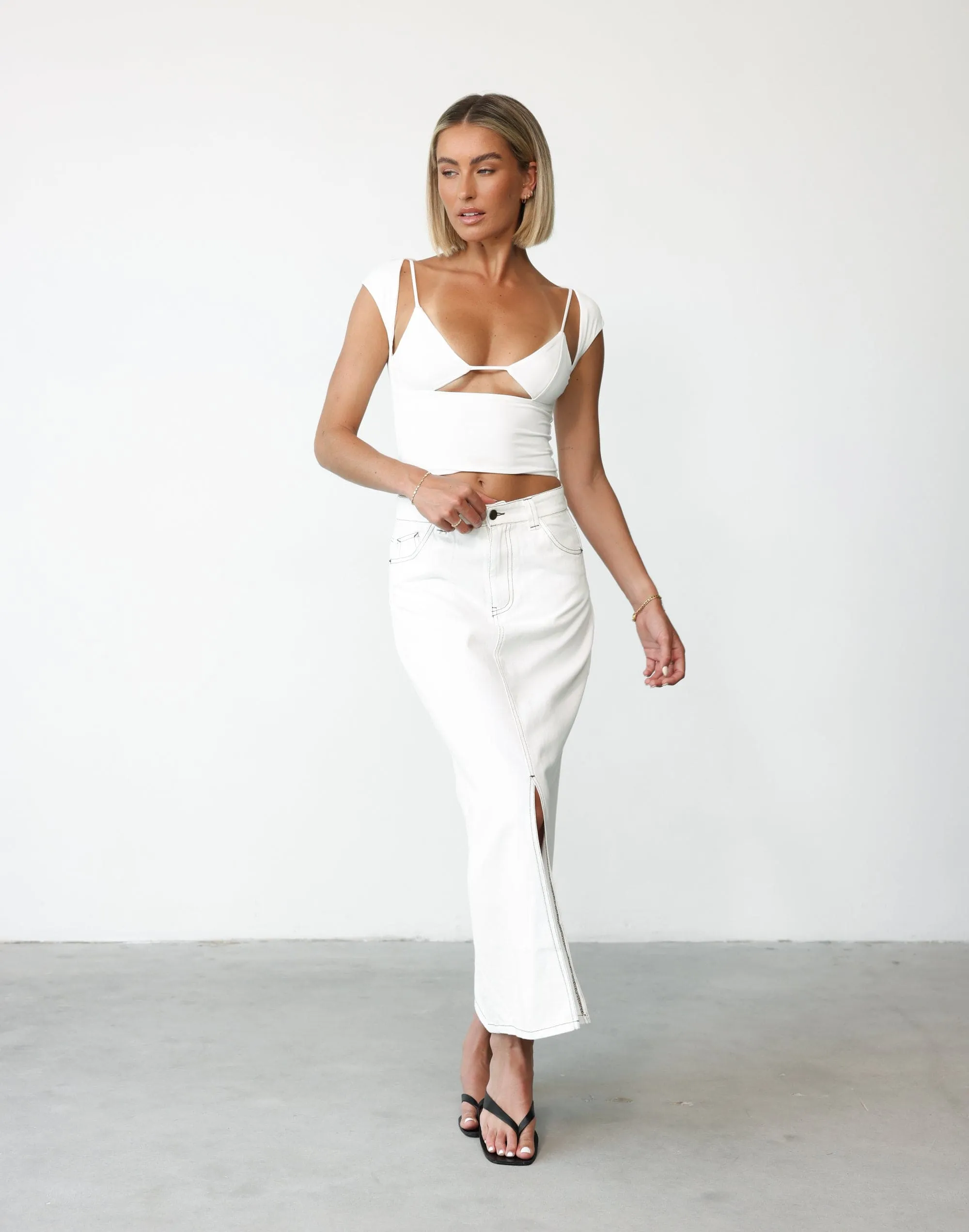 Romy Crop Top (White)