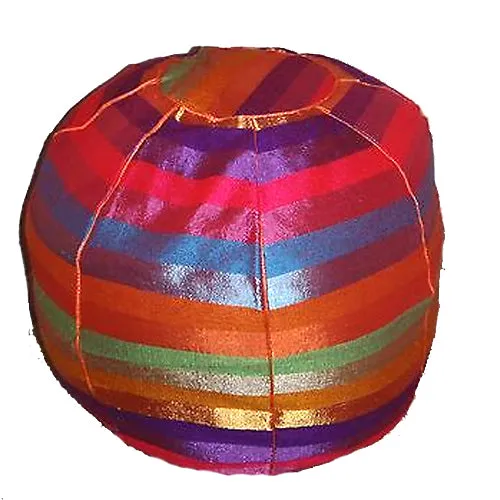 Sabra / Cactus Silk Pouf - Rainbow - Round