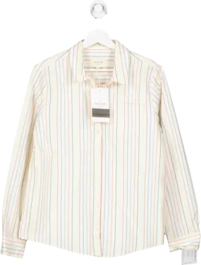 Sezane Cream Tomboy Striped Shirt UK 12