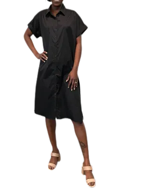 Shirt dress Cotton Poplin Shirt Dress in black *monogram available