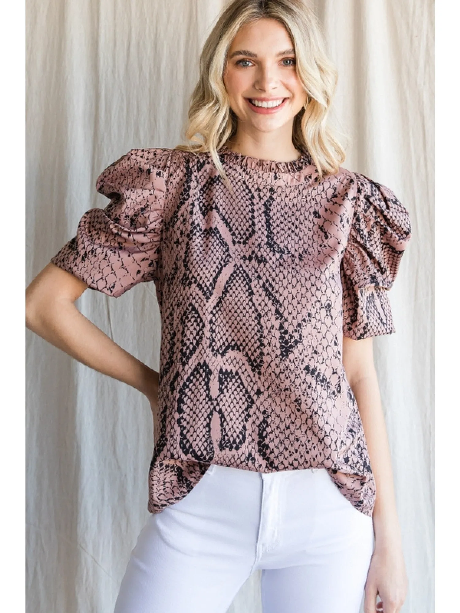 SNAKESKIN PUFF TOP