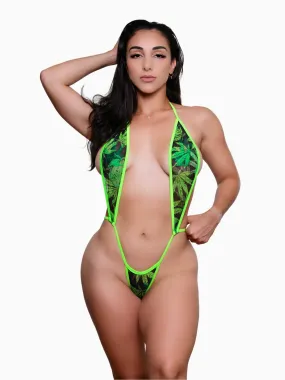 The Jade Strippers Weed Print Mesh Sling Shot