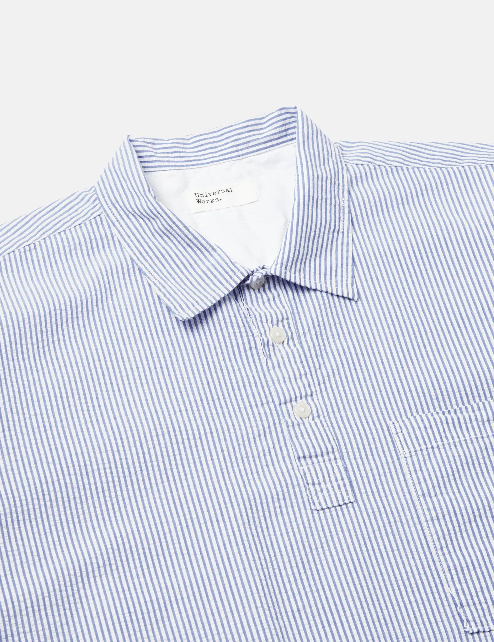 Universal Works Pullover Shirt (Organic) - Blue Stripe