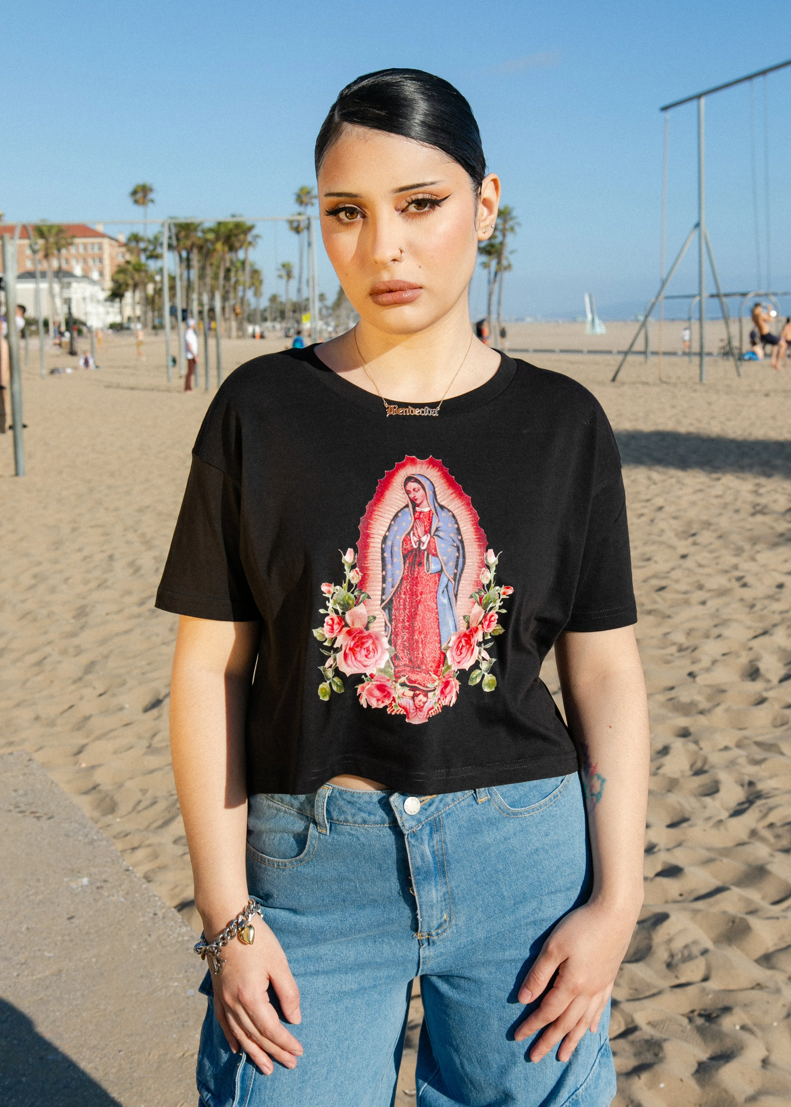 Virgencita Crop - Black