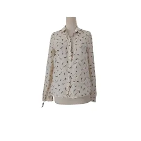 ZARA Cream Flamingo Print Collared Shirt | Gently Used |