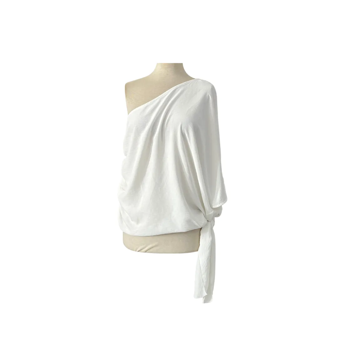 ZARA White Front-knot Poncho Top | Brand New |