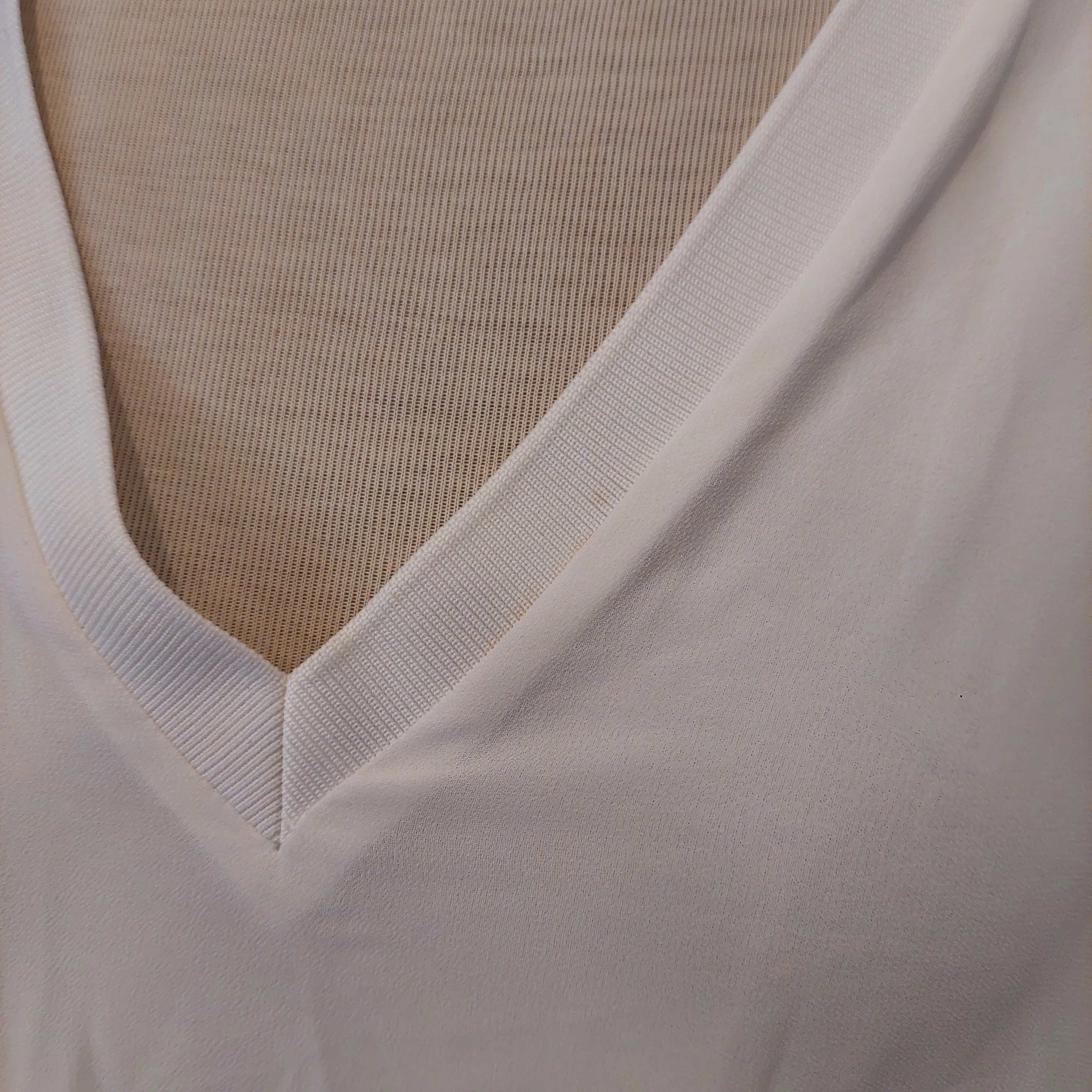 ZARA White V-neck Layered Top | Gently used |