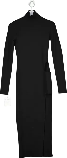 Zeynep Arcay Black Asymmetric Knit Midi Dress BNWT UK 6